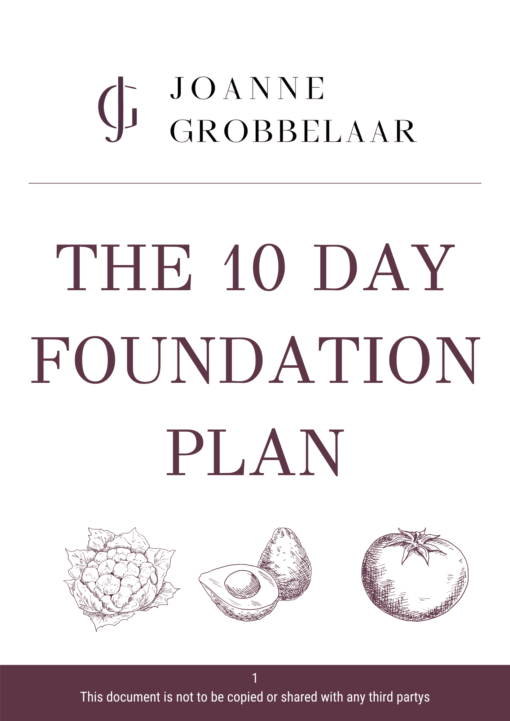 10 Day foundation Food Plan mini-cookbook with recipes